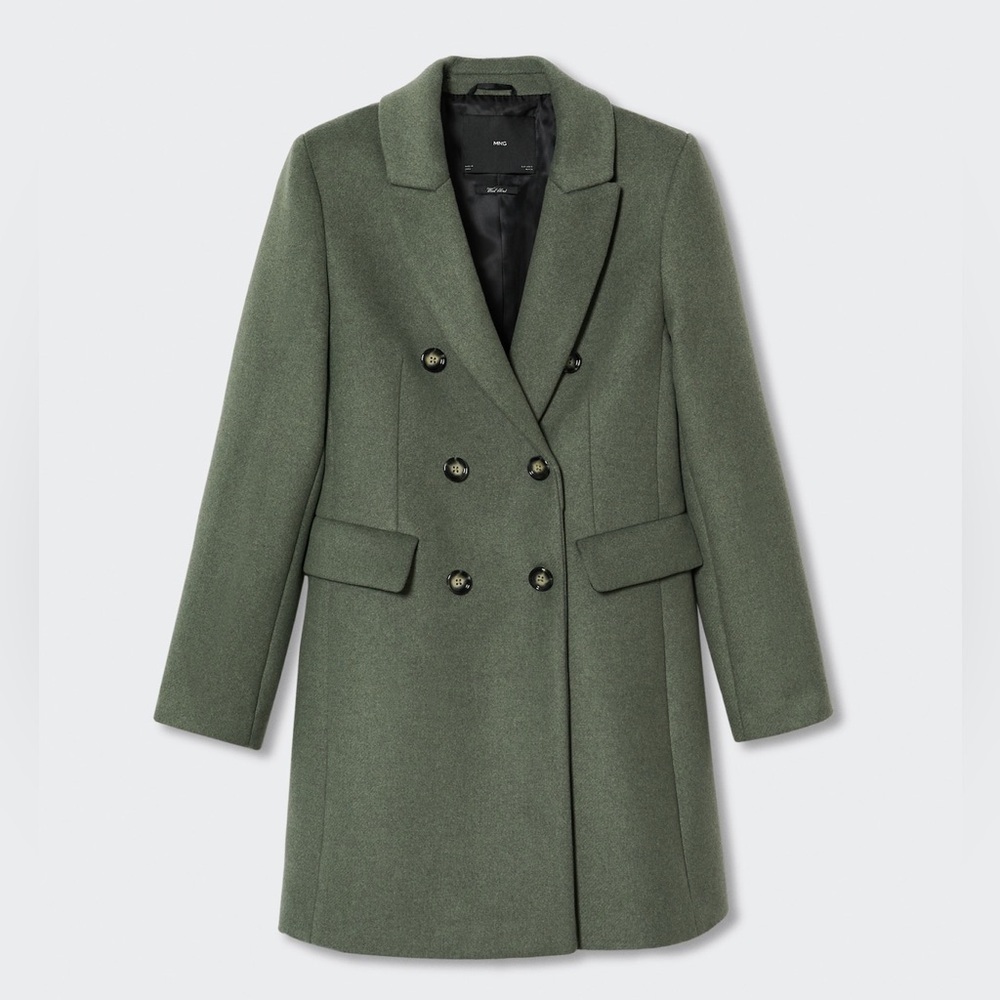 NEW Mango Wool Blend Double-Breasted Coat, Size XS - Picture 7 of 14